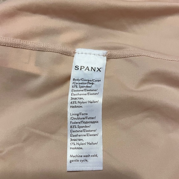 SPANX Thinstincts Open-Bust Mid-Thigh Bodysuit Soft Nude Size M - Picture 7 of 10